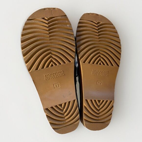 TROENTORP Raphael Clogs Sz 42 Classic Swedish Brown Leather Strap/ Buckle Mules - Picture 8 of 9